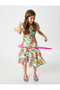 Kids Girl Allover Print Dress, Multicolor - 3