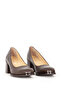 Women's Square Blunt Toe Classic Heeled Shoes Br 44273 Brown - 2