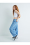 Parachute Jogger Denim Trousers Cotton Elastic Waist Pocket - Parachute Jeans - 2