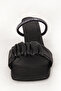 Women's Embellished Embellished Dress Slippers, Genuine Leather, Zy 7716 Black - 5