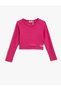 Basic Crop Sweatshirt with Window Detail