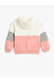 Zipper Sweatshirt Hooded Color Block Print Detailed - 2