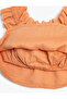 Linen Blouse Crop Off Shoulder Ruffles - 3
