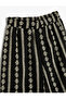 Wide Leg Pants Floral Embroidered Elastic Waist - 7