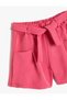 Shorts with Belt Detail, Pockets, Elastic Waist Modal Fabric - 3