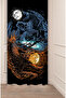 Hati Sköll Scandinavian Methodology Printed Background Curtain (Single Panel) Pagan Viking Wolves Curtain