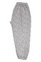 Women's Winter Mother Patterned Long Elastic Waist Combed Cotton Sleepwear Ankle Elastic