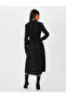 Cămașă midi Rochie Wrap mânecă lungă Slit brodată - 4