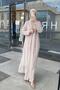 Beige Organza Set Abaya - 4