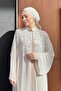 Stone-Embellished Abaya Beige - 2
