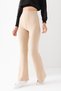 Women's Beige Spanish Leg Crepe High Waist Lycra Regenerating Leggings Pants - 4
