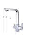 Chrome Square Purified Kitchen Sink Battery 3 Way L Pipe Luxury Water Sparing Faucet - 7