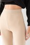 Women's Beige Spanish Leg Crepe High Waist Lycra Regenerating Leggings Pants - 3