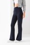 Women's Navy Blue Spanish Leg Crepe High Waist Lycra Recovery Leggings Pants - 4
