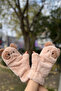 Ratatuy Design Inside Fleece Button Detailed Touch Screen Compatible Covered Plush Special Design Gloves - 2