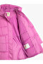 Long Puffer Hooded Coat with Belt Detail and Fleece Inside - 4