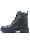 Unisex Black Genuine Leather Fur Boots Slip-Resistant Waterproof - 5