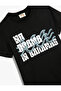 T-Shirt Slogan Printed Short Sleeve Crew Neck Cotton - 3