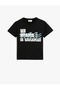 T-Shirt Slogan Printed Short Sleeve Crew Neck Cotton