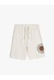 Basketball Printed Cotton Shorts with Tie Waist