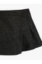 Elastic Waist Shorts Skirt - Pleated Design - 3