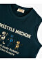 Robot Printed Cotton Tank Top - Sleeveless Crew Neck - 3