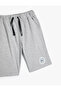 Basic Shorts with Pockets and Tie Waist Print Detail - 3