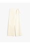 Linen Trousers Double Breasted Closure Waist Belted Elastic Waist