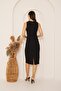 Women's Black Slit Detailed Sleeveless Dress Dm1032 - 5