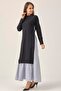 Women's Navy Blue Buckle Detailed Maxi Dress Dm91006 - 3