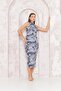 Women's Gray Zero Sleeve Tulle Dress Dm1043