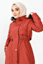 Tile Hooded Fur Lined Bondik Coat - 6