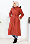 Tile Hooded Fur Lined Bondik Coat - 5