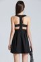 Wft2504 Skirt Pleated Backless Black Dress - 2
