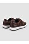 100% Genuine Leather Brown Lace-Up Women's Sneakers - 3