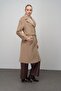 Angora Look Coat with Snap Closure Epaulettes and Chain Accessories Vi̇zon 3074 - 7