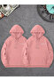 2-Piece Small Heart and Arrow Printed Couple Special Unisex Oversize Hooded Sweatshirt