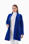 Cobalt Blue Winter Casual Standard Short Cashmere Jacket Coat Oversize 38-44 Size Length 90 cm - 4