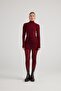 Turtleneck Gathered Mini Tami Dress Burgundy