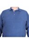 Men's Plus Size Polo Neck Sweat Moc Grande 24410 Navy - 3