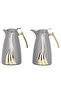 Karma Saif Gallery Thermos Set, 1/1 Liter, 2 Pieces, Inner Glass, Pressure Cooker - Golden Grey