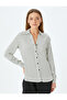 Viscose Fabric Classic Lapel Long Sleeve Striped Satin Shirt - 3