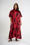 Women's Red Patterned Long Dress - 3233