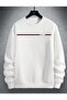 Paris Dream Maker Sweatshirt - White Printed Oversize Raised Crew Neck - 2