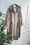 Rüya Detachable Hooded Striped Mid-Length Trench Coat - Beige - 2