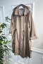 Rüya Detachable Hooded Striped Mid-Length Trench Coat - Beige - 3