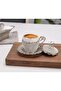 Coffee Cup and Saucer Set, Turkish and Arabic Coffee, Espresso Cup and Saucer Set, Crystal Set, 6 Pieces - 3