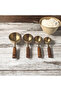 Set of 4 Pinterest Wood Handle Stainless Steel Measuring Spoons