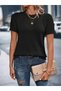 Women's short sleeve collar detail knitwear blouse - 4