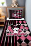 Black Pink Striped Heart Kuromi Patterned Single Baby Kids Pique Set - 2